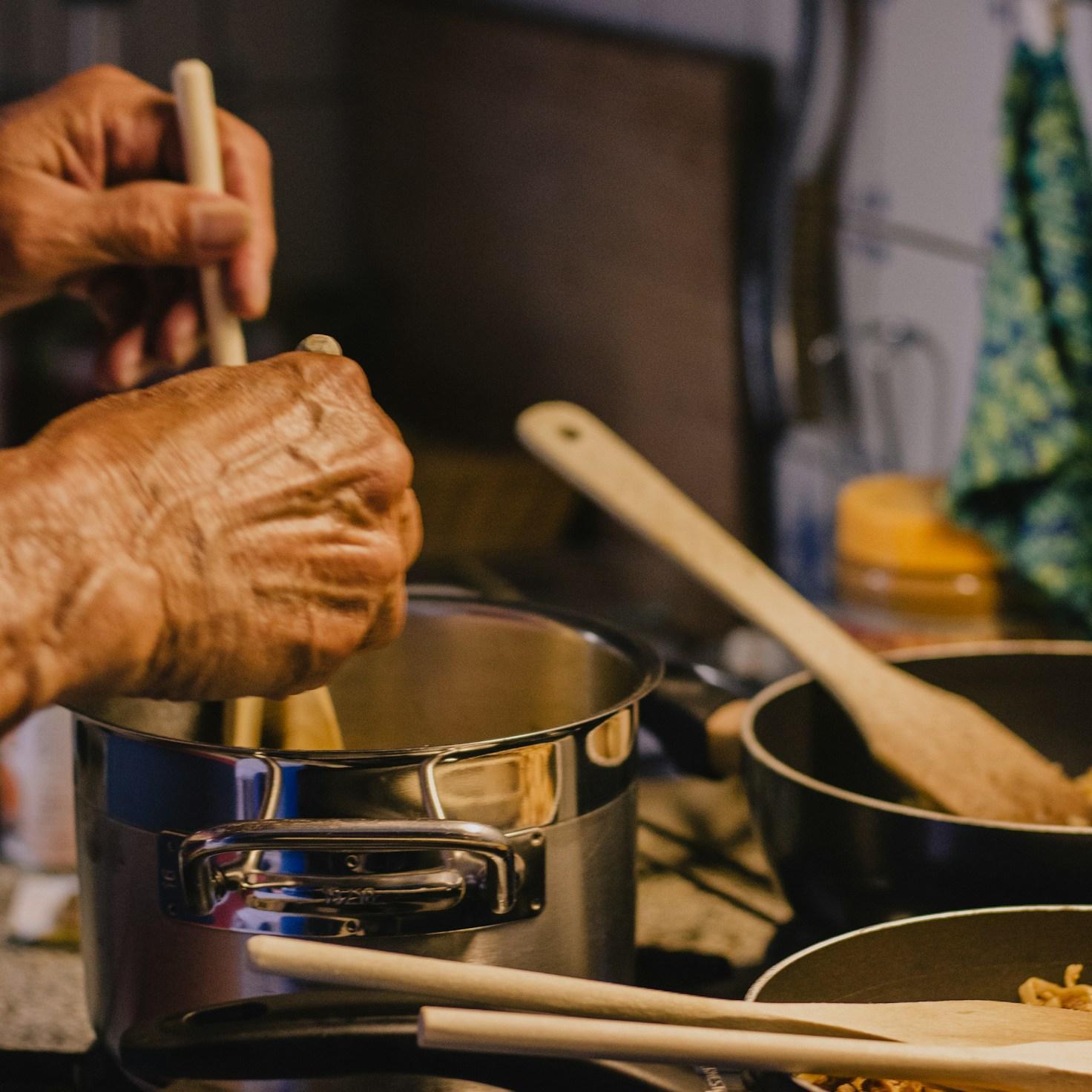 Home cook preparing ingredients in the kitchen